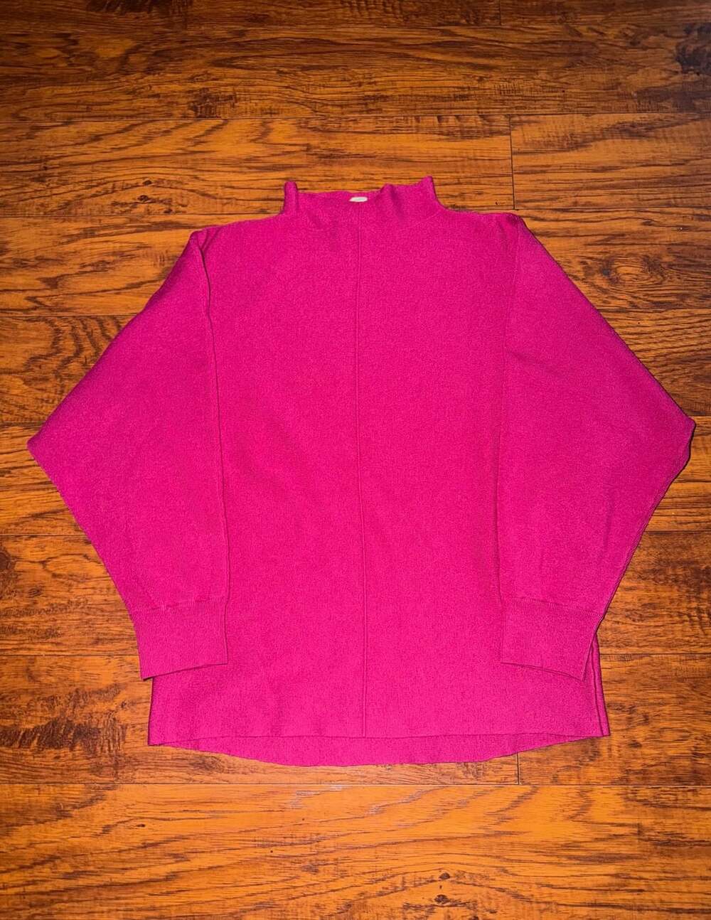 Saturday Sunday by Anthropologie Mock Neck Sweater Size M Pink Ribbed